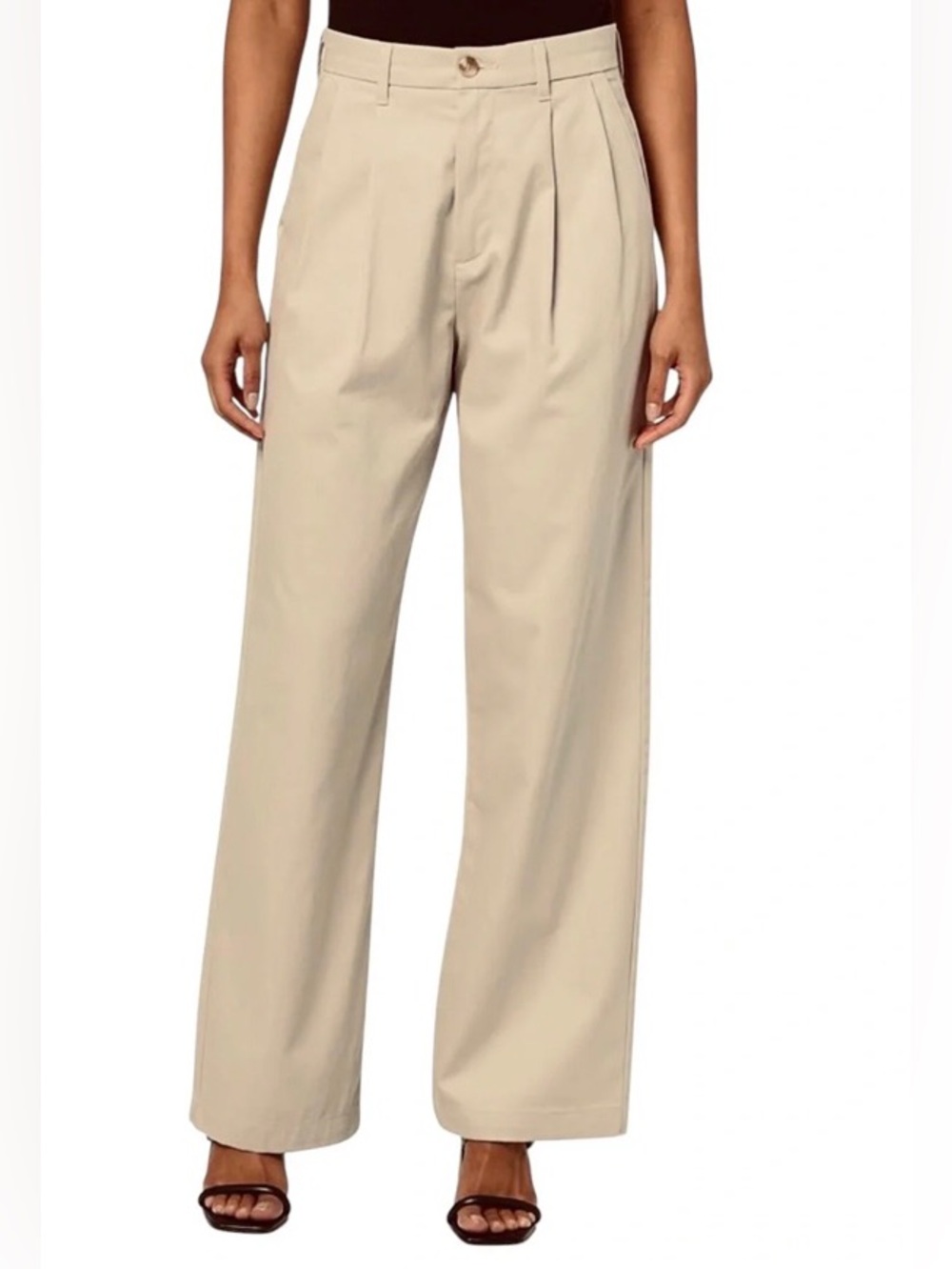 Dockers Women’s Dark Khaki Pleated High Wide Pants Size 26X30